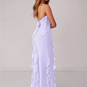 Elegant Lavender Ruffle Dress
